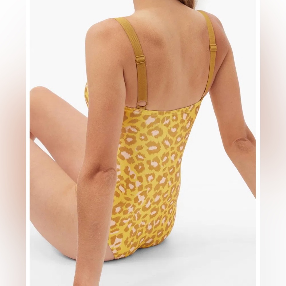 ZIMMERMAN Carnaby Square Neck Leopard Print Swimsuit - Picture 2 of 11